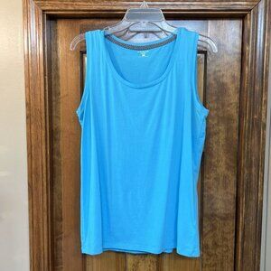 Jones New York Sport Sleeveless Tank Blue Sz L EUC $5 ADD‎ ON with $15+ Bundle